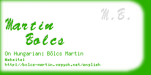 martin bolcs business card